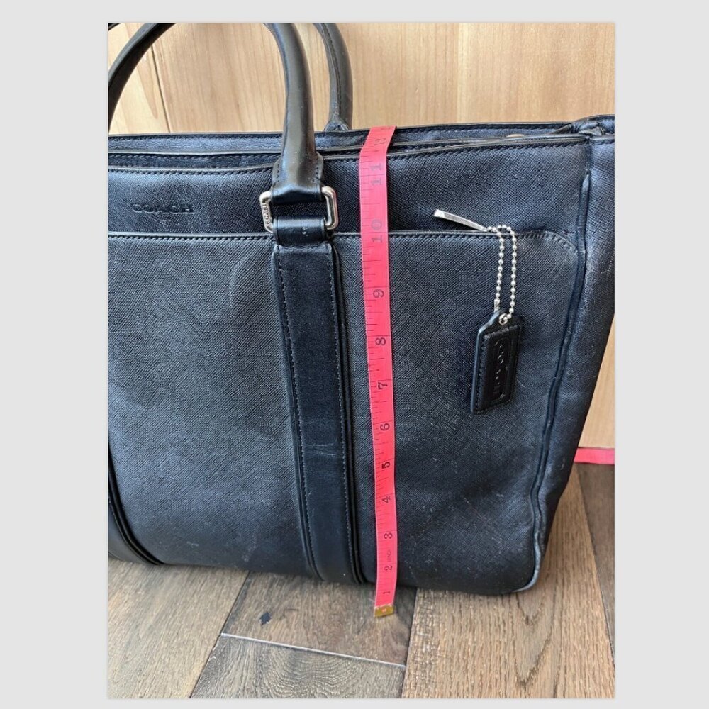 Coach Metropolitan Lexington Saffiano Leather Briefcase 71252 Black Laptop Bag - Picture 10 of 12